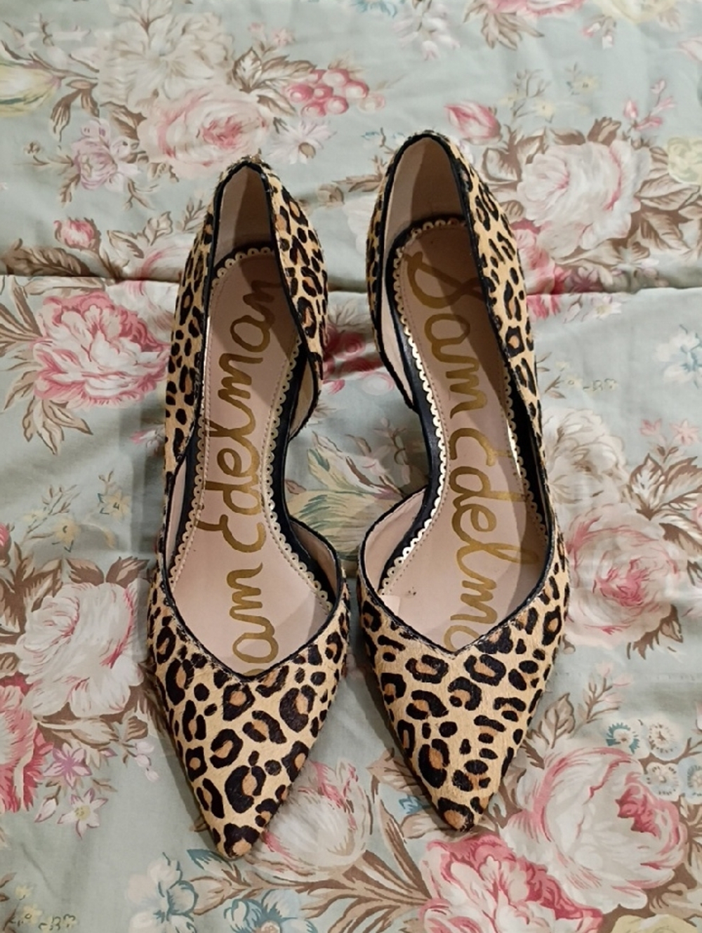 Sam Edelman Leopard Print D'orsay Pumps - Tan and Black